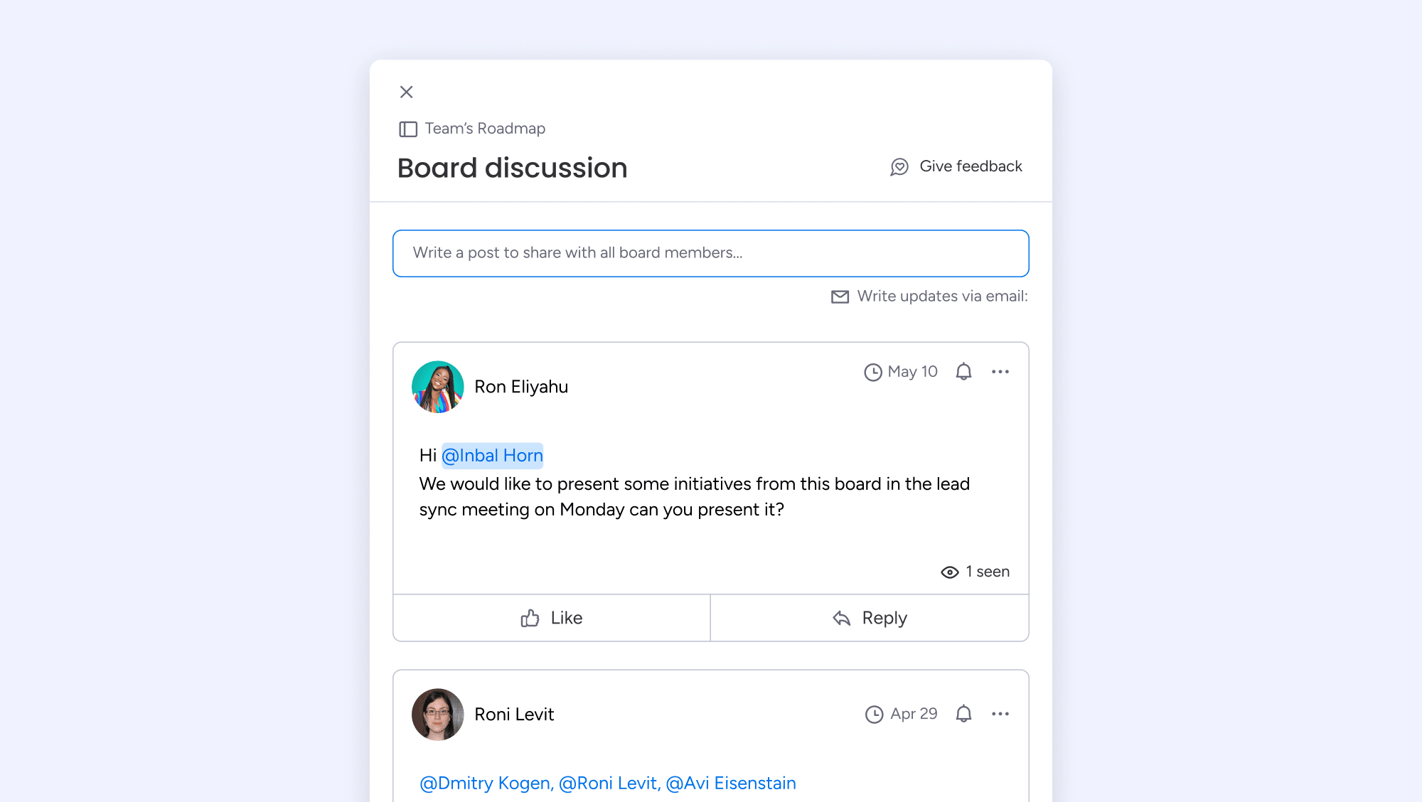 Board discussions
